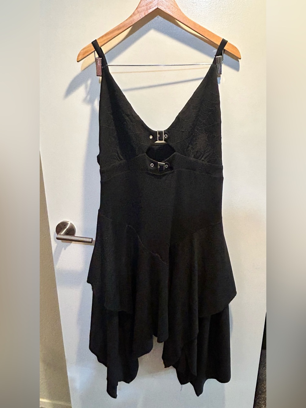 Forest Ink Buckle and Spider Web Black Dress